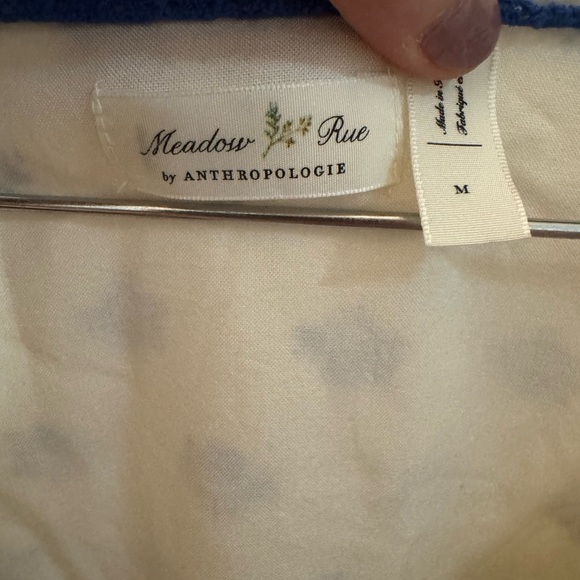 Anthropologie Cream and Blue Floral dress - Picture 3 of 6